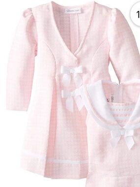 Pink Girls' Dress Coat with Ribbon Bows